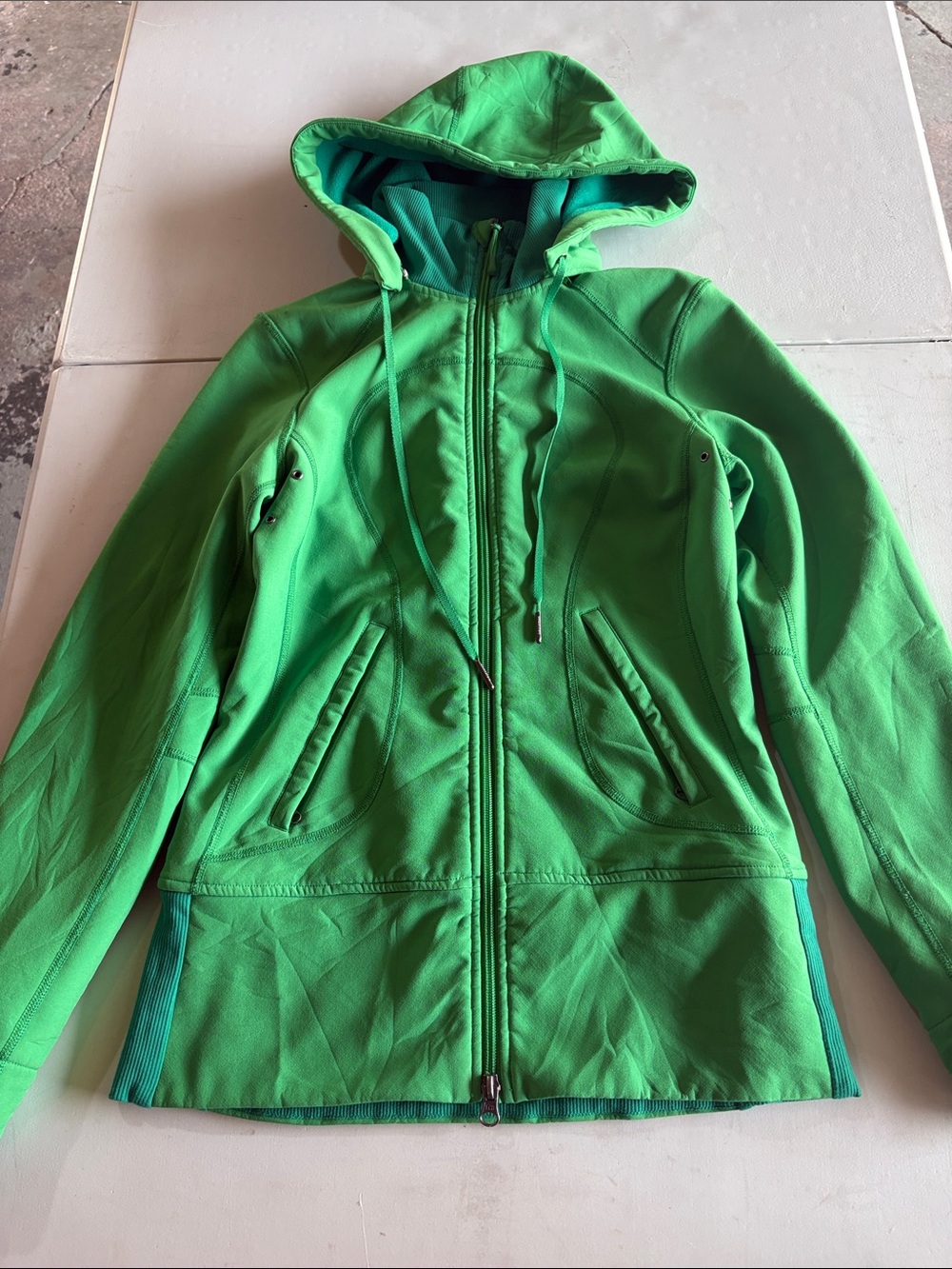 lululemon athletica Green Hooded Zip-Up Slim Jacket